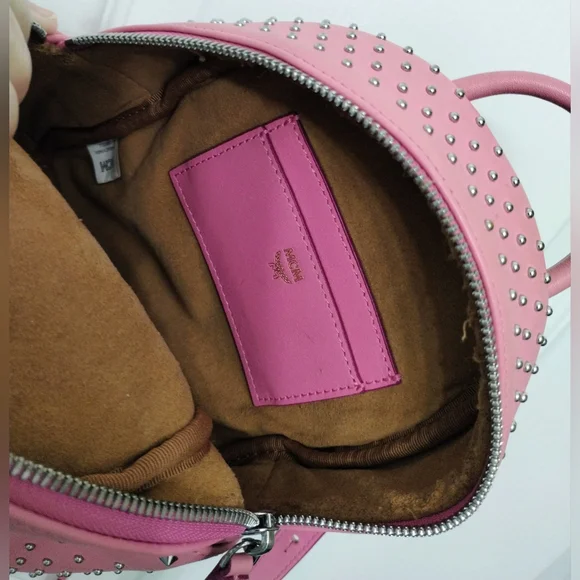 MCM Micro Mini Backpack Studded Pink - Picture 11 of 13